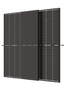 Trina solar 435W Vertex-S+ N-Type i-TOPCon Dubbele beglazing transparent Zwart Frame